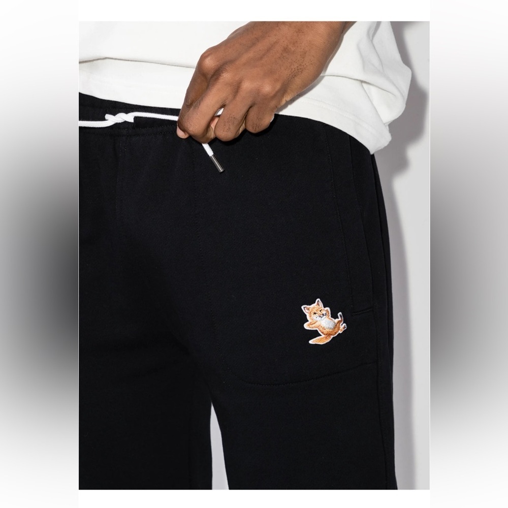 Maison Kitsuné Chillax Fox Dark Blue tapered track pants Size Small - Picture 7 of 13